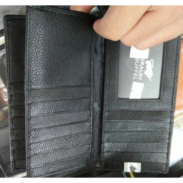 Dompet kartu panjang lipat kulit asli BB