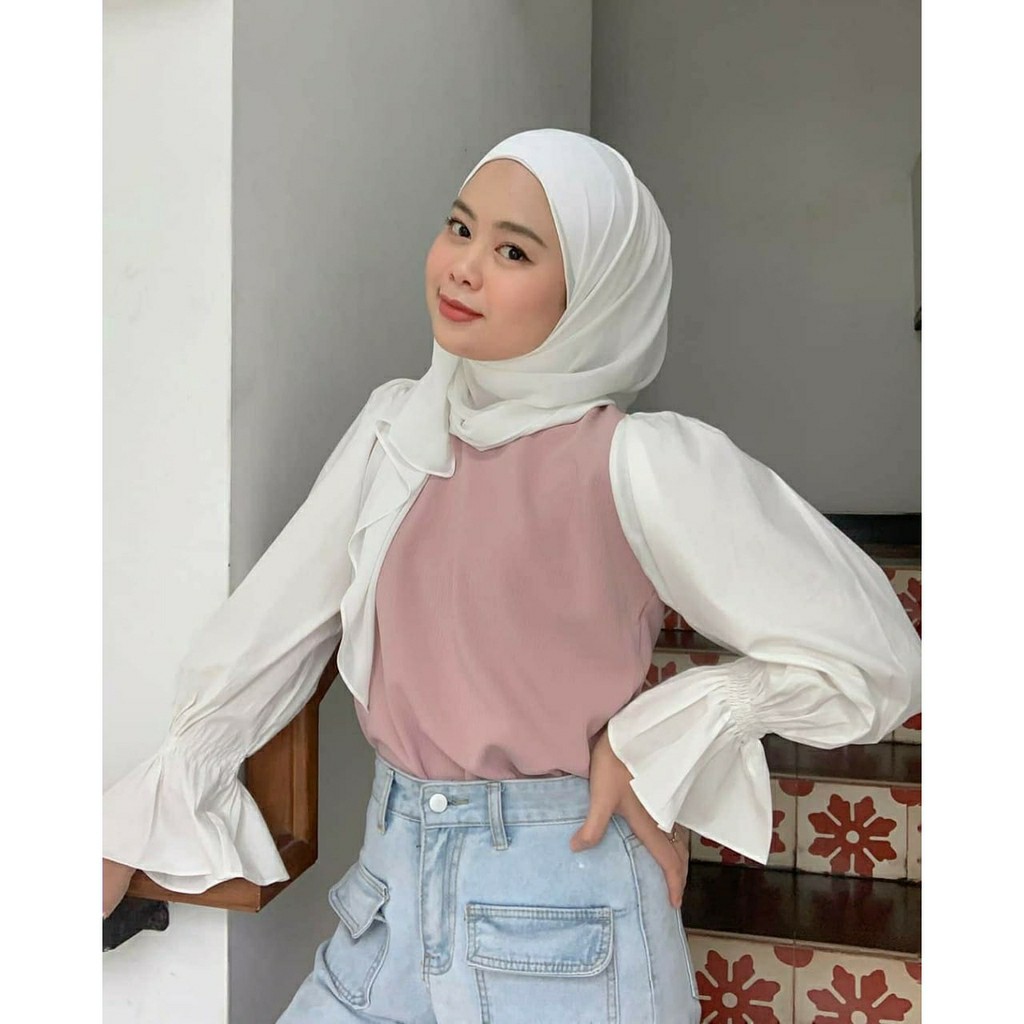 Katlina Blouse Atasan Blus Muslim Fashion Wanita Terlaris Pakaian Wanita Atasan Blouse