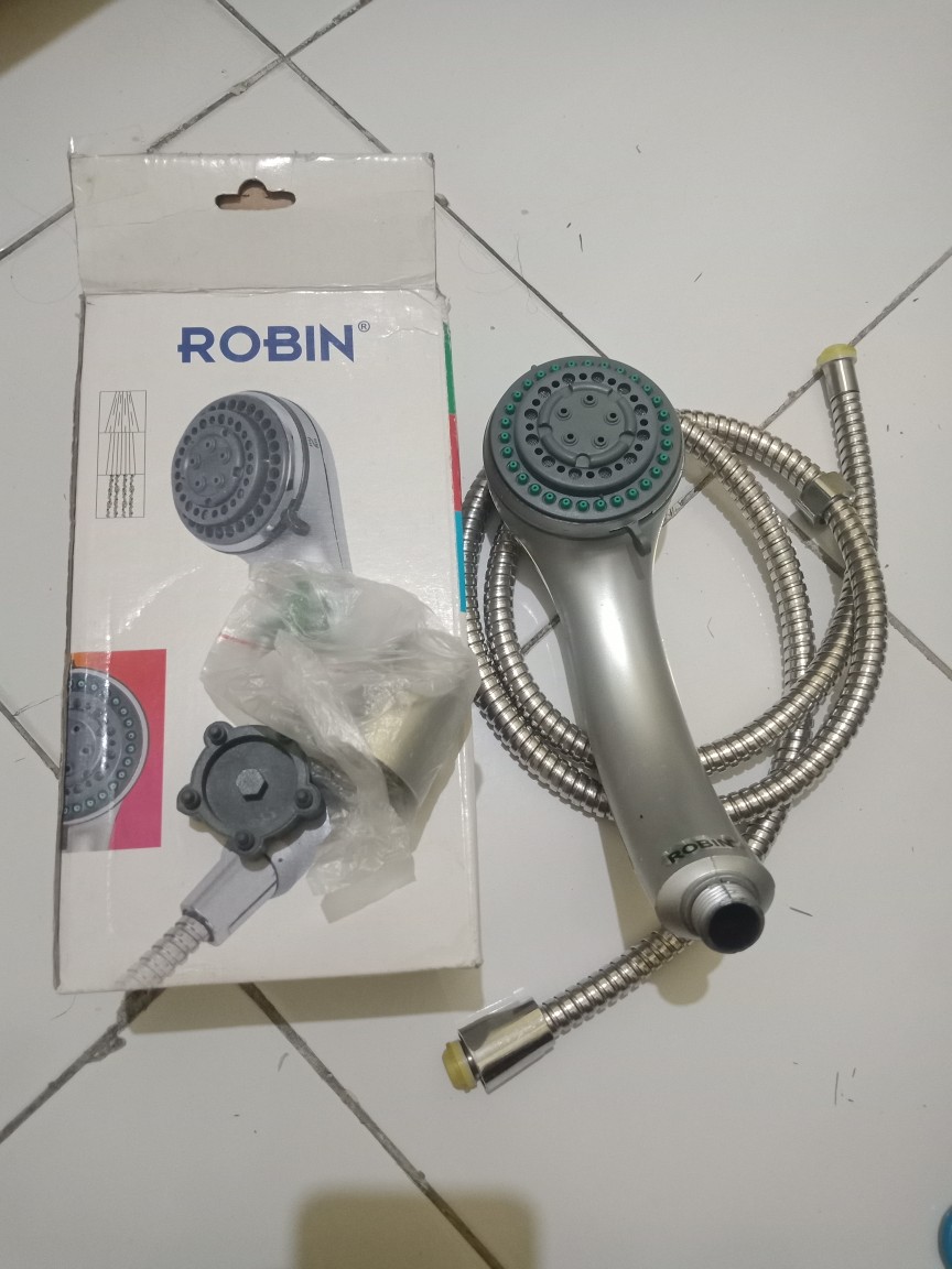 Kepala Hand Shower Kecil Set Bahan Plastik Merk Robin