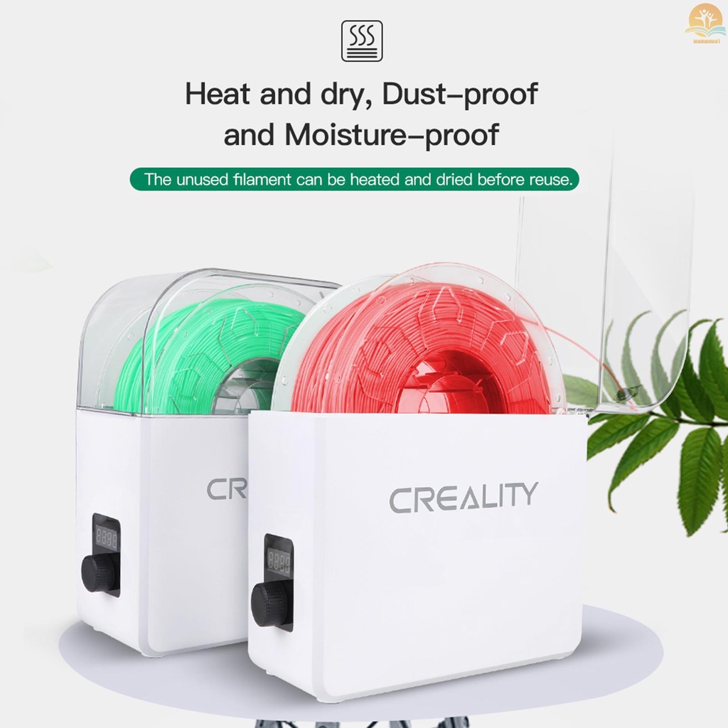 Original Creality 3D Printer Filament Dry Box Printing Filament Dryer Storage Box Spool Holder Time Adjustment LCD Display Dust-proof Moisture-proof for 1Kg Filament Printing Material Protection