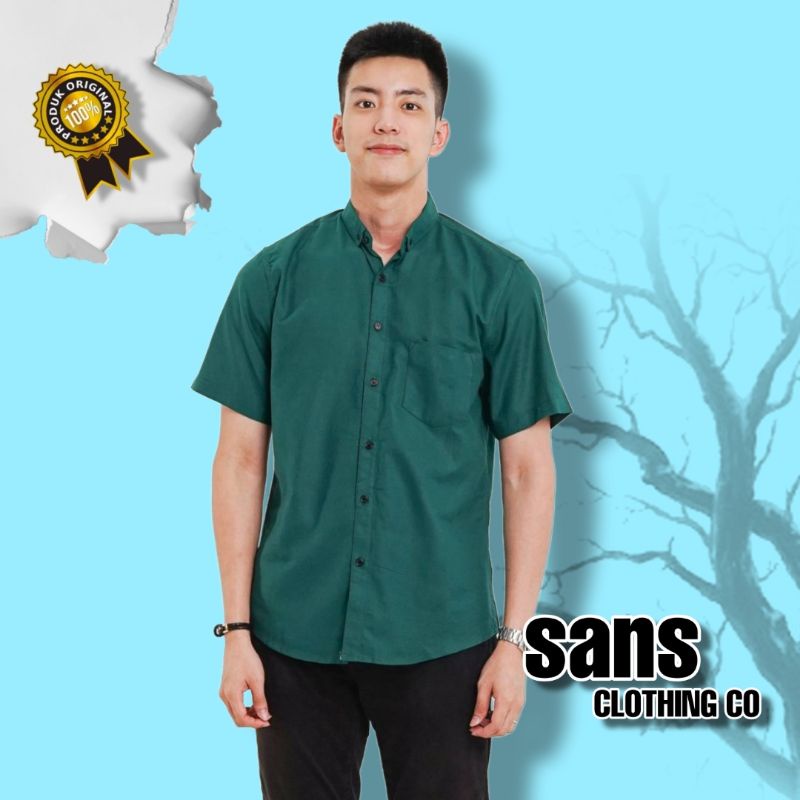 Kemeja Polos Basic Rami Lengan Pendek E-1507D Sans Clothing Co.