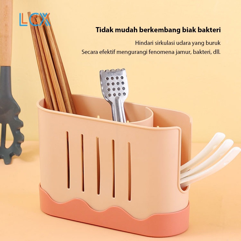 LCX Premium Cutlery Holder Tempat Sendok Garpu Drainer Rak Sendok Garpu Meja Motif Berdiri VS-67