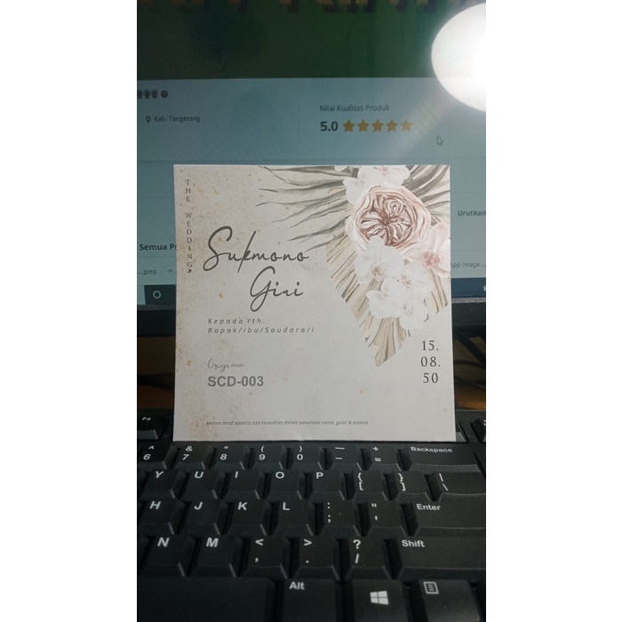Cetak Undangan Griya SCD-003 + Plastik + Label