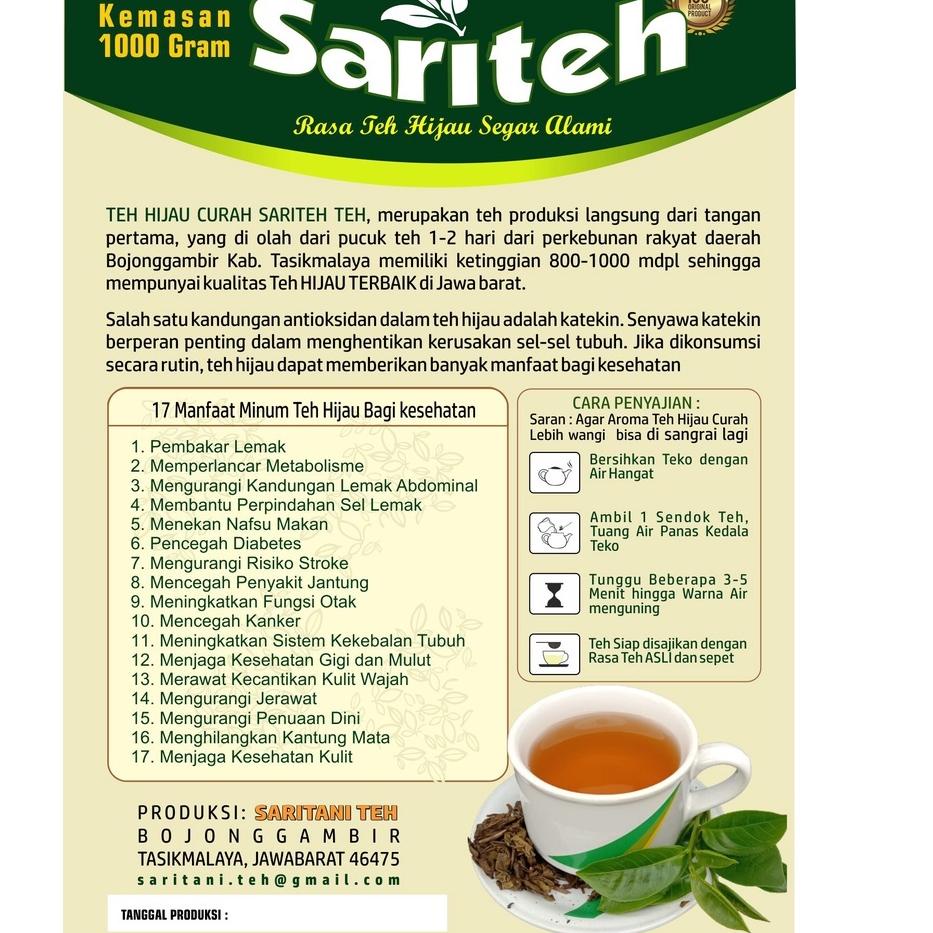 

【SHOCKING PRICE】 Teh Hijau Curah |Teh Kiloan=1000 Gram, Original Teh, Bisa di olah lagi dan berkhasiat SHOPEE MALL/BISA COD/〖5.5 COD〗/【SHOPEE MALL】/〖✅Star〗