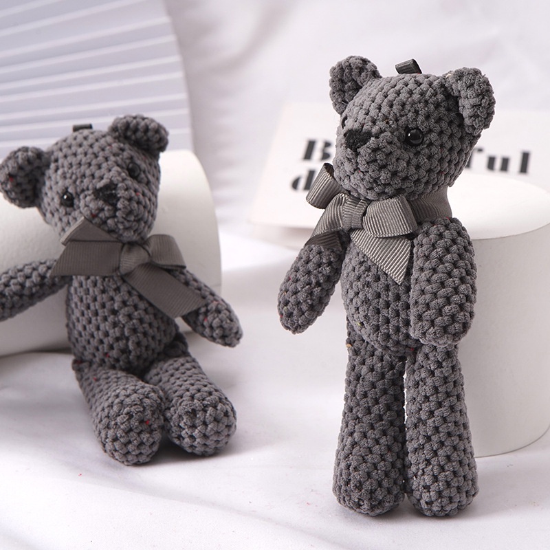 1pc Gantungan Kunci Boneka Beruang Bahan Plush Ukuran 16CM Untuk Dekorasi Pesta Ulang Tahun / Pernikahan