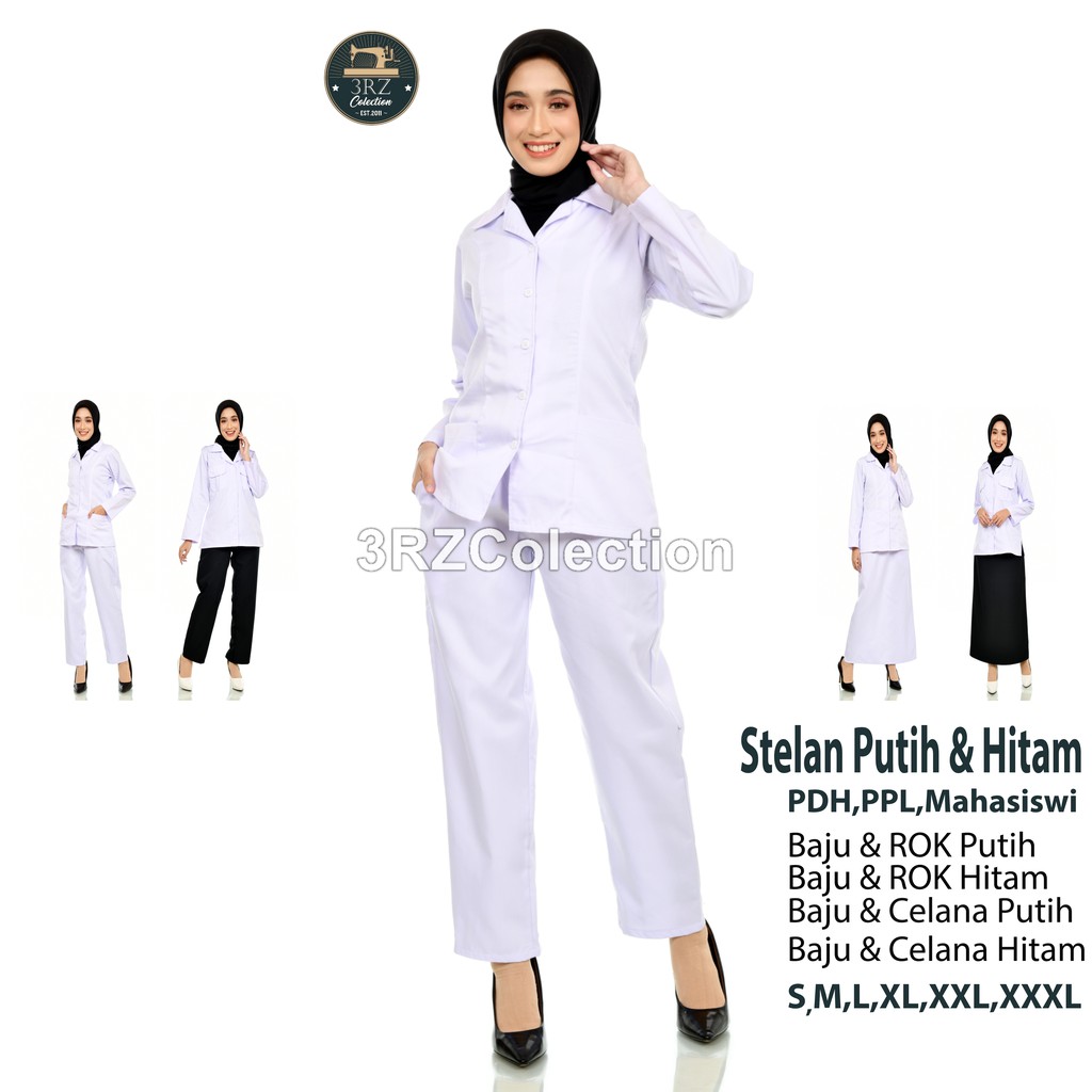 Jual Baju Setelan Seragam Celana Dinas Putih Hitam Rok Celana Pns Asn