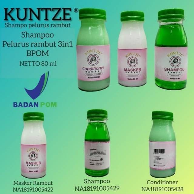 KUNTZE SHAMPO PELURUS RAMBUT 3in1 BPOM