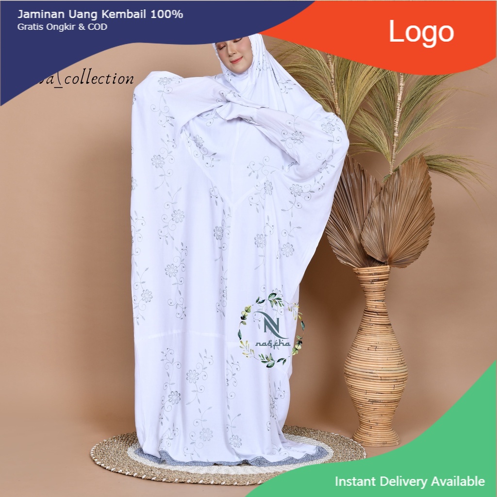 Mukena Terusan Nafha Bordir Dewasa Gracella