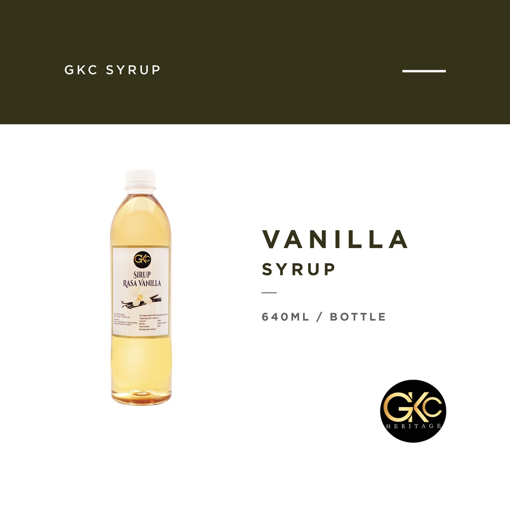 

GKC Heritage Sirup Cair Konsentrat Minuman Vanila - HALAL - 640 mL - Vanilla Syrup