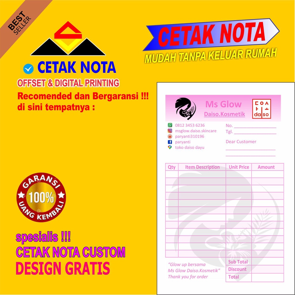 

Cetak Nota 3 PLY 10 buku (1/4 F nomor seri )