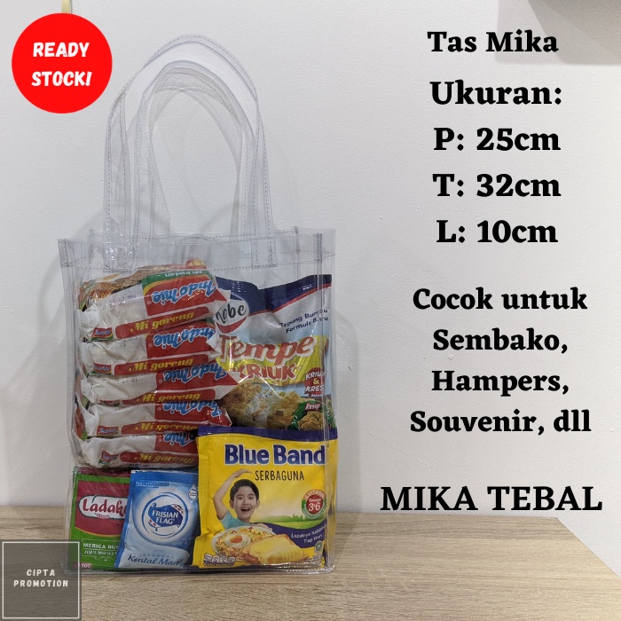 

Tas full mika transparant, Tas souvenir, Tas promosi | 25x10x32