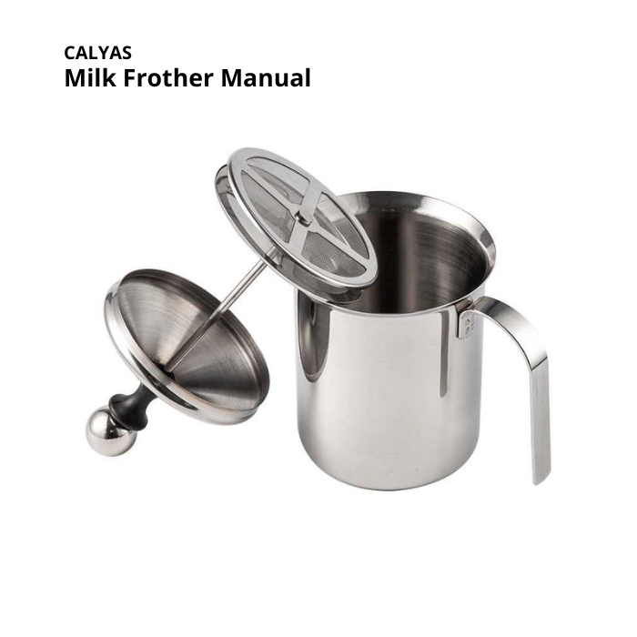 Gelas Kopi Milk Jug Coffee Frother Double Mesh Kocok Tangan Manual Tanpa Listrik