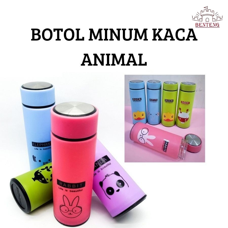 BM45 - Botol Minum 450 ML KACA HEWAN ANIMAL