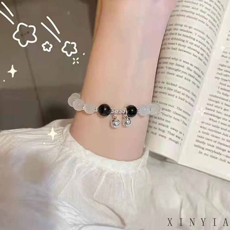 【COD】Fashion Opal Bell Beads Bracelet Mutiara Kupu-Kupu Hati Tulip Gelang Untuk Aksesoris Perhiasan Wanita