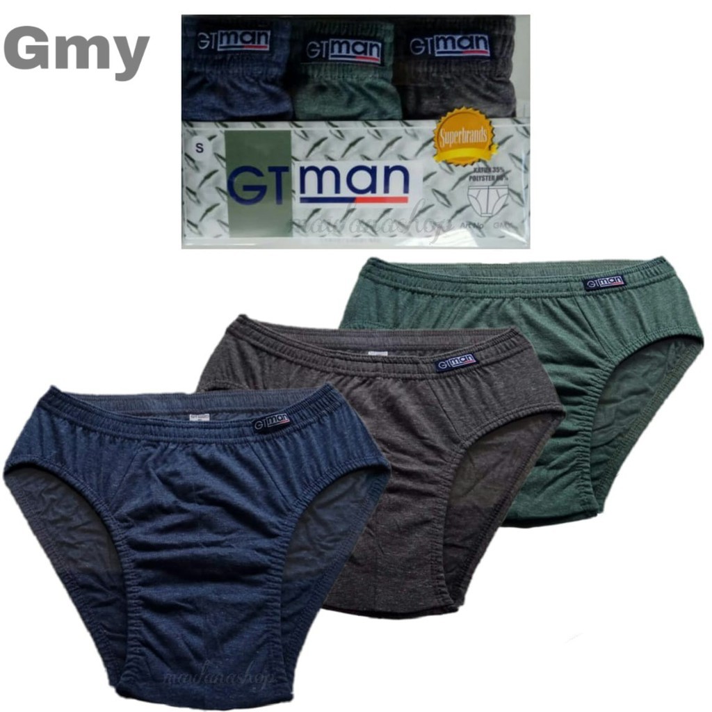 1 Box 3 Pcs CD GT Man GMY - Celana Dalam Pria Dewasa - Mix Warna