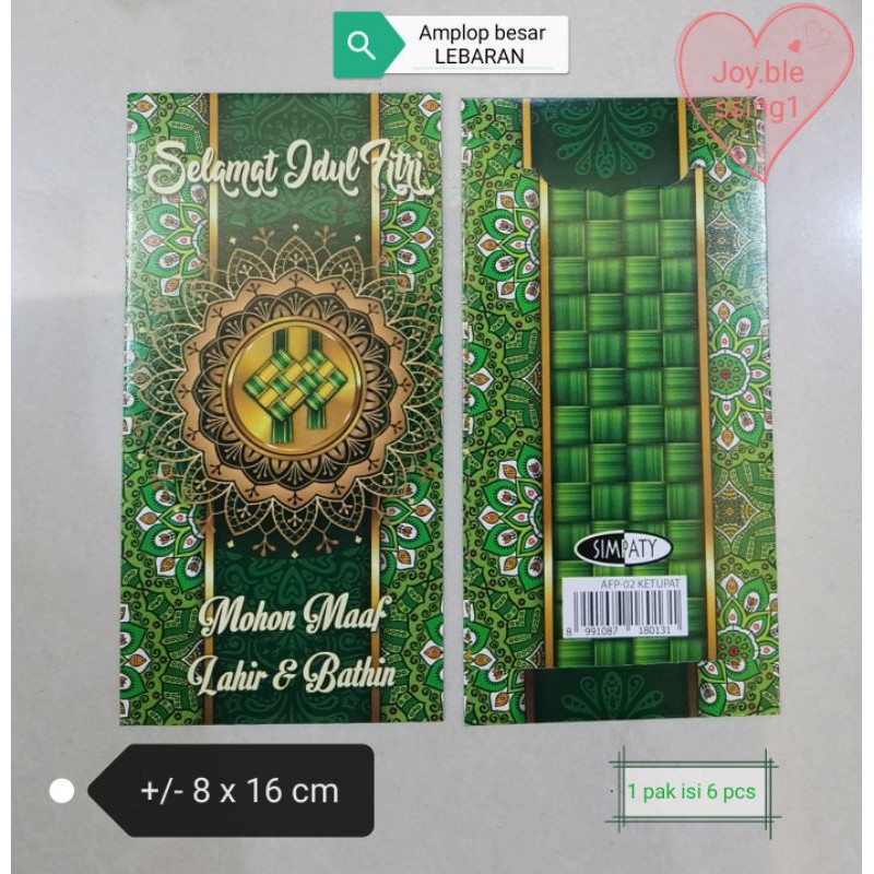 

PER PACK ISI 6 PCS AMPLOP BESAR 8 X 16 CM LEBARAN IDUL FITRI