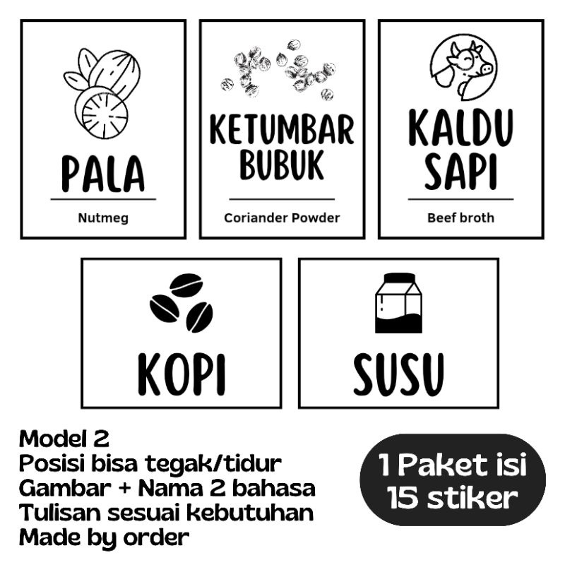 

Stiker Label Bumbu Dapur/ Sticker anti luntur