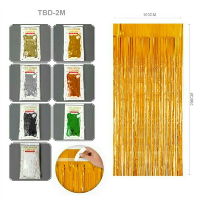 Tirai dekorasi dinding ultah / Tirai foil birtdhay ( Ukuran 2 meter )