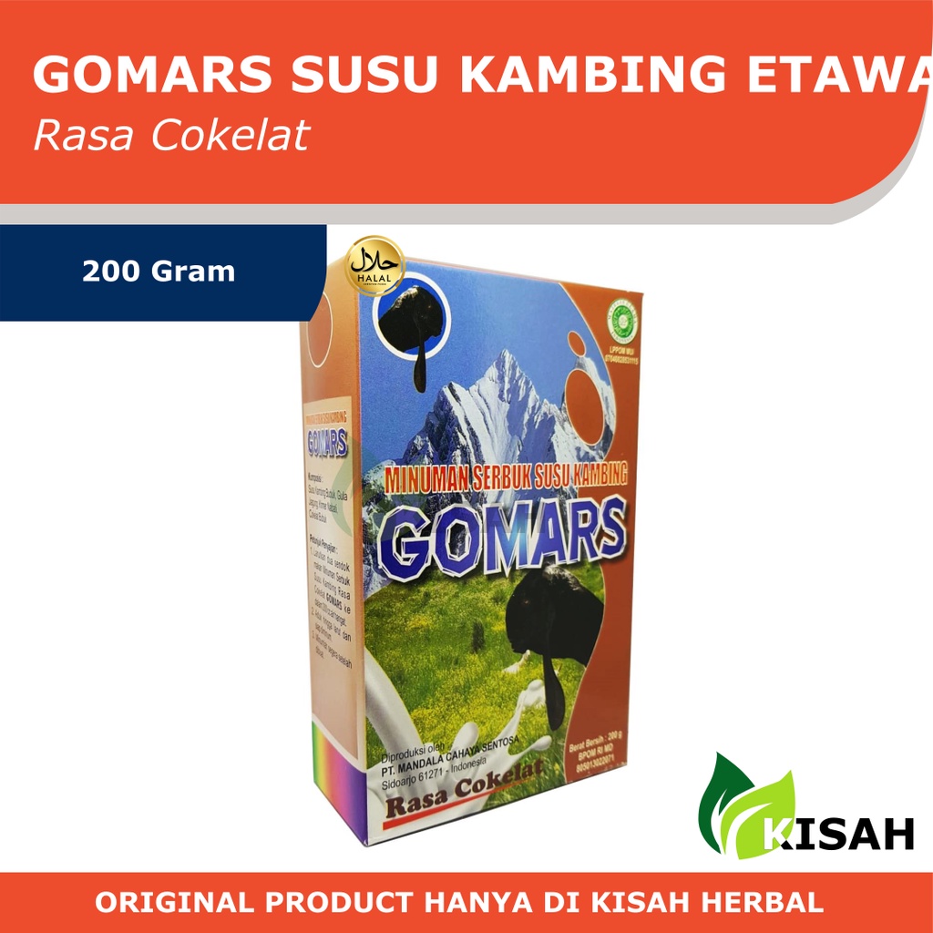 GOMARS Susu Kambing Etawa 200 Gram - Susu Kambing Nutrisi Tinggi Original | Rasa Cokelat | Rasa Strawberry dan Rasa Vanila