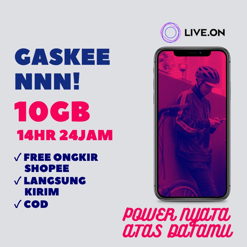 Kartu Perdana Live On 10GB 20GB XL Axiata HOT COD