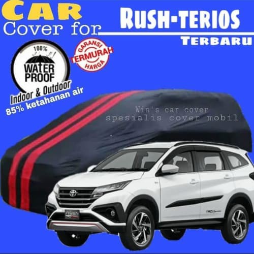 [Eksterior Mobil] sarung mobil rush/terios 2018-2020 - Hitam Lis Merah