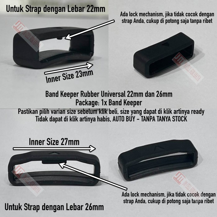 Band Keeper Tali Kecil Rubber Pengikat Lidah Strap Tali Jam Tangan Logo Segitiga