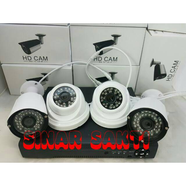 Promo Paket Cctv DVR 8CH + 4 Camera 3MP  ( Komplit Siap Pasang )