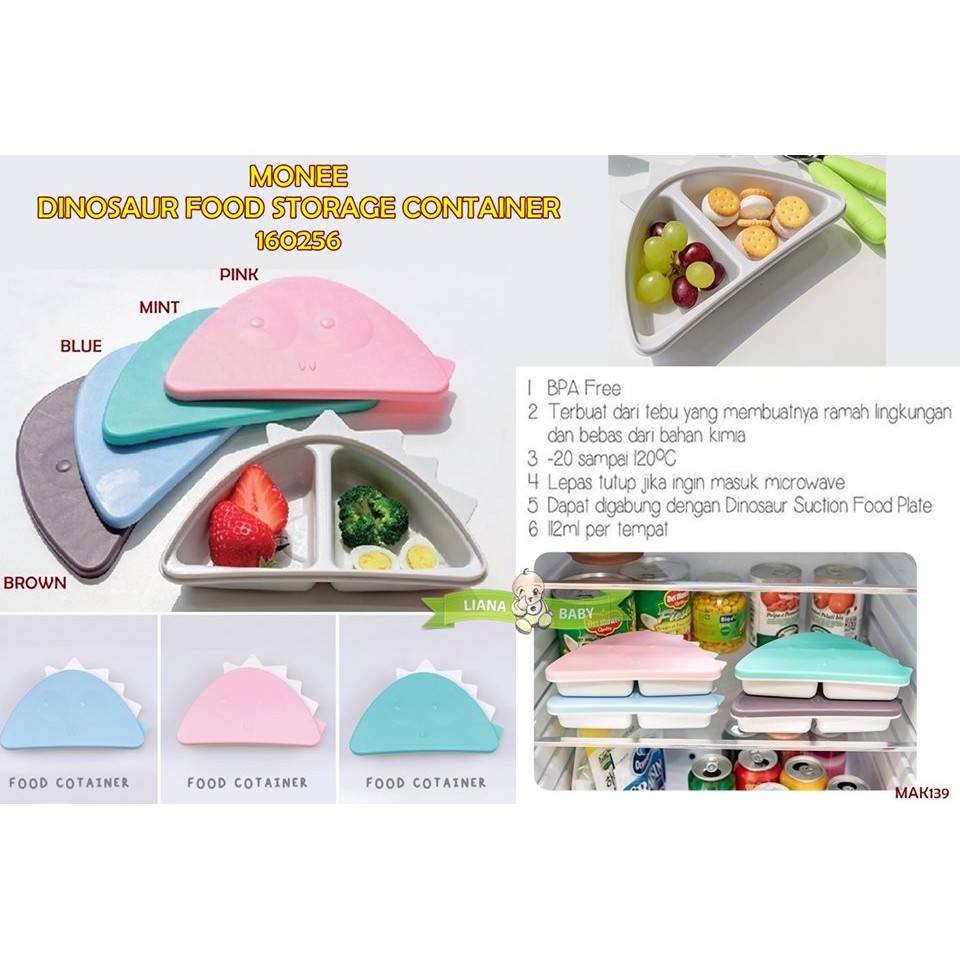 MAK139 KOTAK MAKAN ANAK DINOSAURUS MONEE DINOSAUR FOOD STORAGE CONTAINER 160256