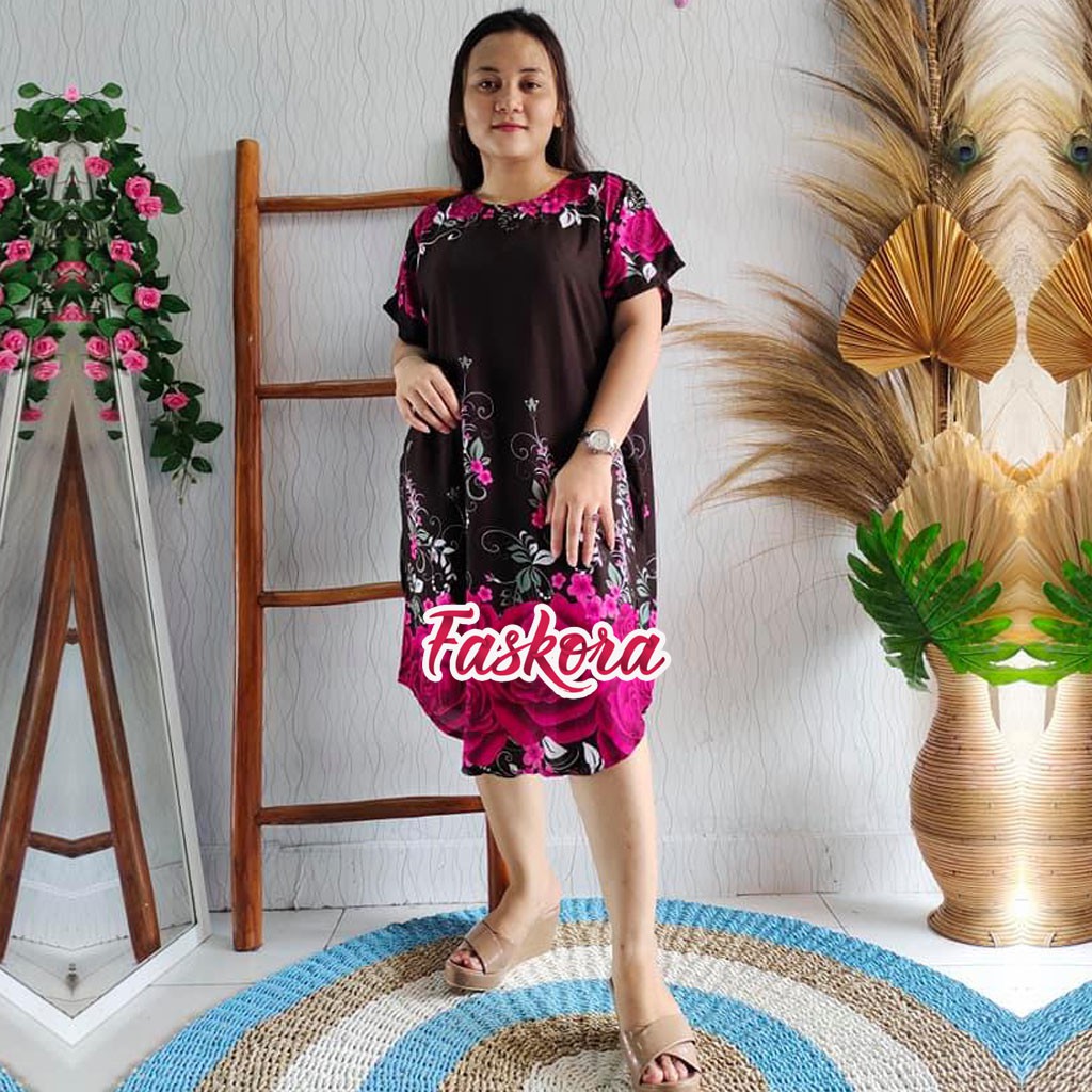 Daster Jumbo Kekinian Big Rose / Daster Bali Jumbo LD 120 Panjang Big Size XXL