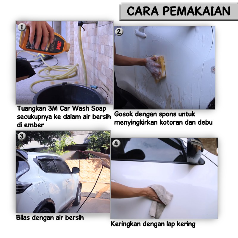 3M Auto Sabun Cuci Mobil COMBO 7 Pcs Gold Series Car Wash Soap Shampoo Non Korosif CMB07-3M-79001