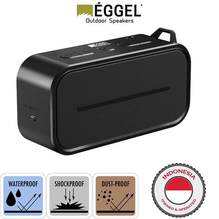 Eggel ACTIVE Waterproof Portable Bluetooth Speaker - Hitam - ORIGINAL