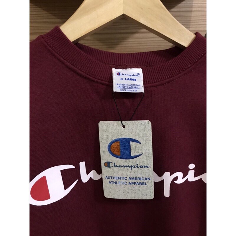 100% ORIGINAL CMT CREWNECK CHAMPION SCRIPT LOGO MAROON