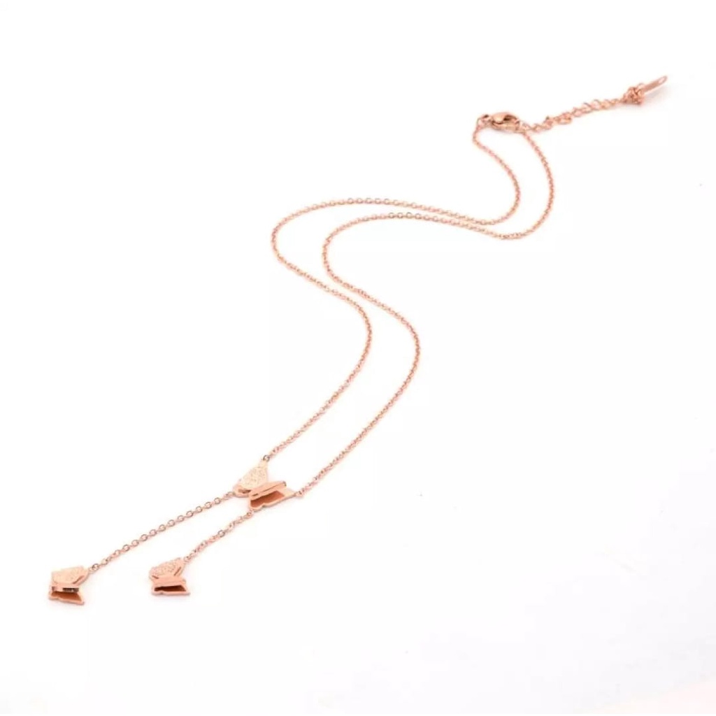 Kalung Titanium Premium model fuji liontin permata satu /Kalung wanita titanium anti karat Ala Korea Untuk Wanita Rantai Choker