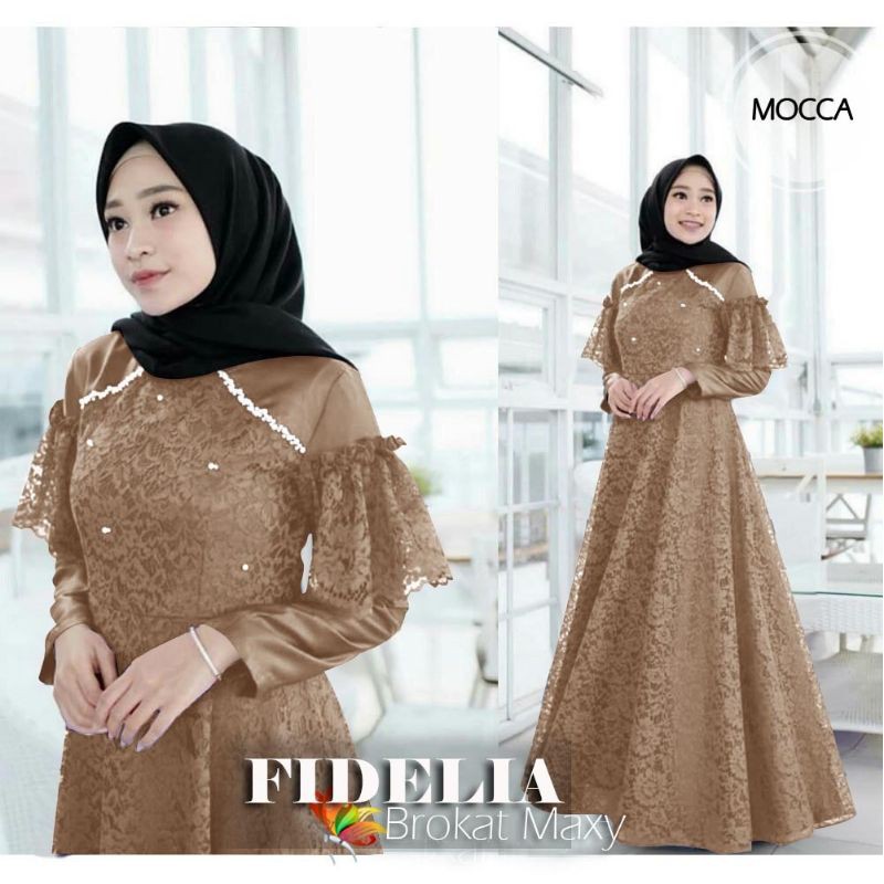 GAMIS MAXY FIDELIA VELVET KOMBI BRUKAT FURING MUTIARA JCHM