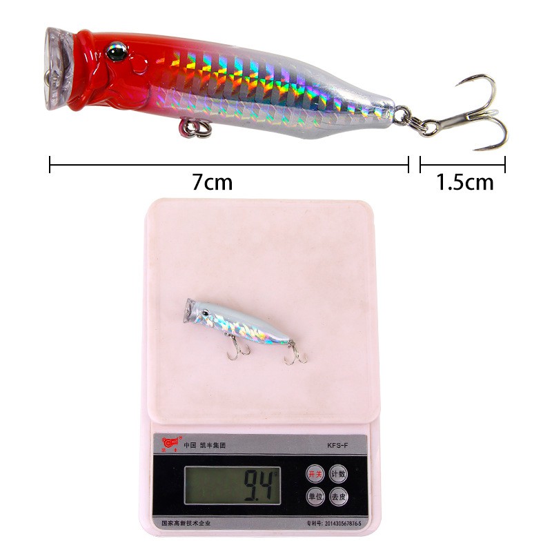 Umpan Pancing Buatan Plastic Bait Umpan Ikan Alat Pancing Murah relix nusantara Alat Pancing Whopper Plopper Popper 1PCS 7cm/9.4g CrankSet CrankBait Umpan Mancing Kail Pancing Umpan Pancing Umpan Mancing