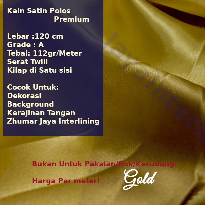 Kain Satin Saten Silk Polos Tebal Satin Bridal Satin Dekorasi