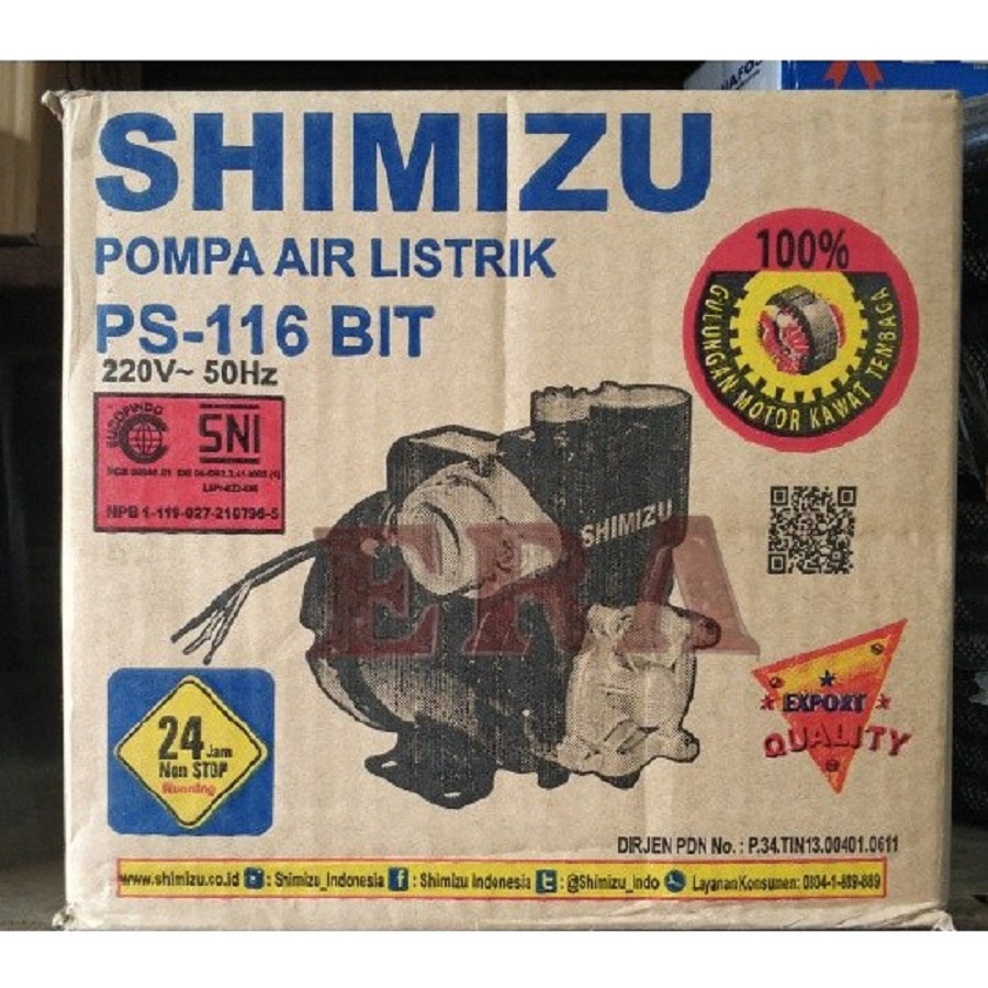 POMPA AIR SHIMIZU PS116BT PS 116 BT 125W 125WATT SUMUR DANGKAL POMPA DORONG