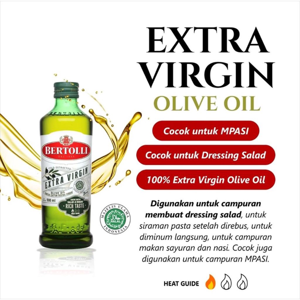 Bertolli Extra Virgin Olive Oil / Minyak Zaitun Murni 500 ML BEST SELL Import Italy