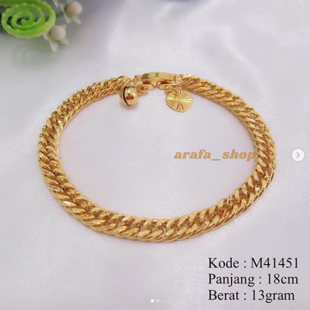 Gelang Tangan Rantai (mirip Emas Asli) Lapis Emas 18K - Glang Tangan Rantai Wanita - Gelang Tangan R