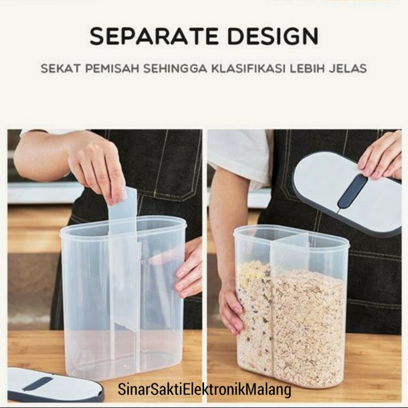 Kotak Makanan Plastik Food Grain Storage Dispenser Box Snack Sereal