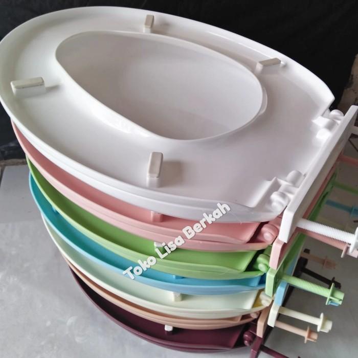 Coklat - Tutup Closet Duduk Universal + Bantalan Karet Model Toto Kamar Mandi