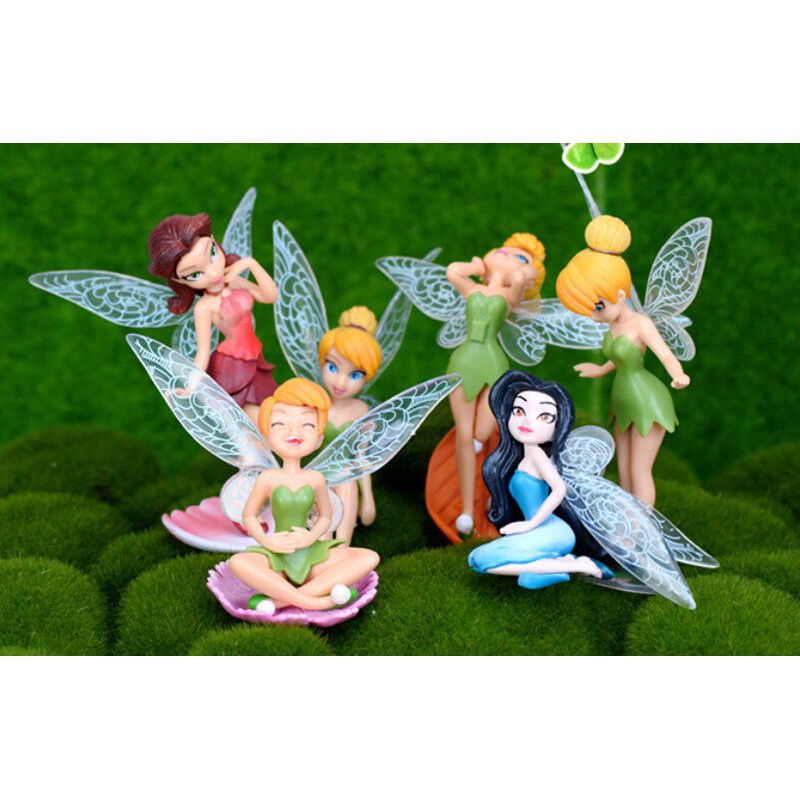 6pcs Flower Fairy Pixie Fly Wing Family Miniature Dollhouse Garden_Decor