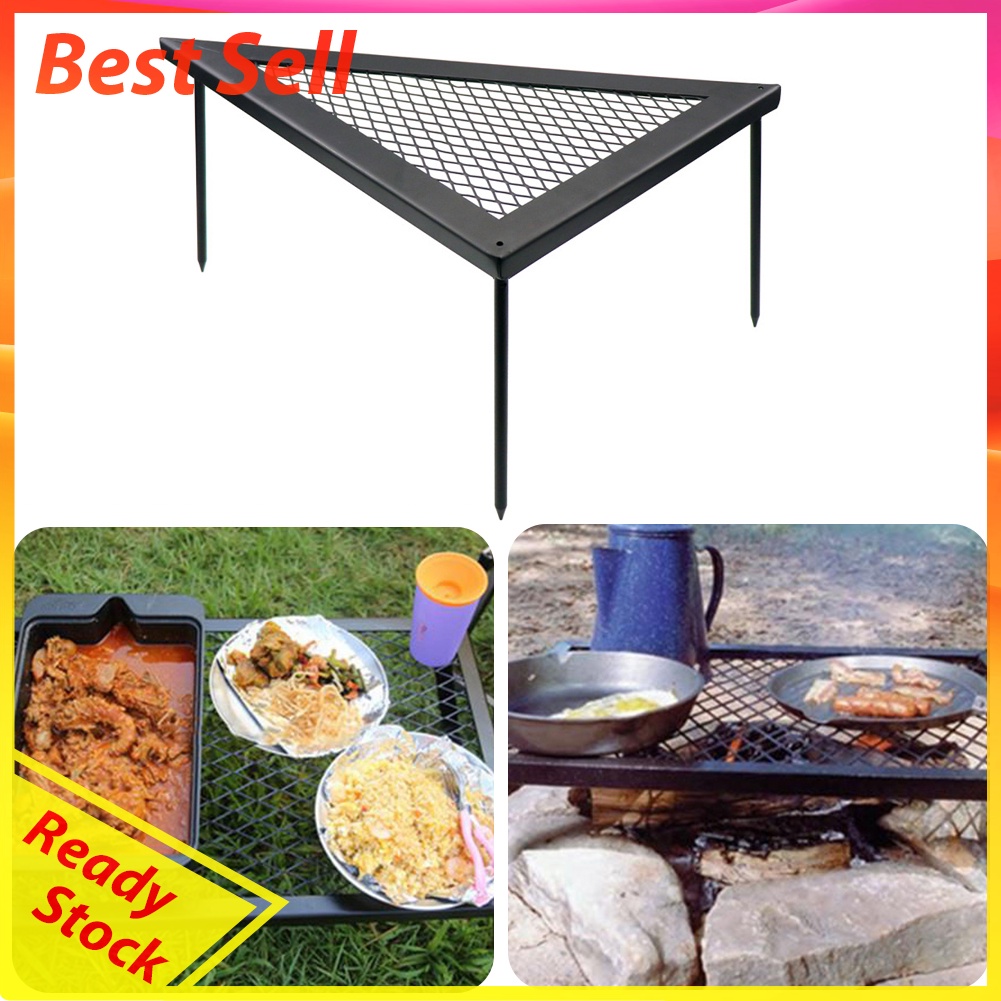 Triangle Outdoor Iron Net Table Cooking Camping Picnic BBQ Pot Grill Racks