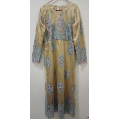 [Preloved] Gamis Satin Bordir