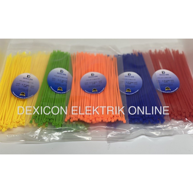 Ties 2.7 x 200/kabel ties/pengikat plastik/kabel pengikat makanan/cable tie/kabel ties warna warni