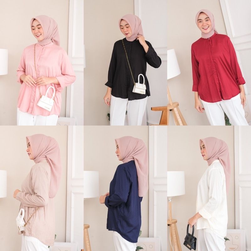 Kemeja Maudy Shirt - Kemeja Rayon Oversize