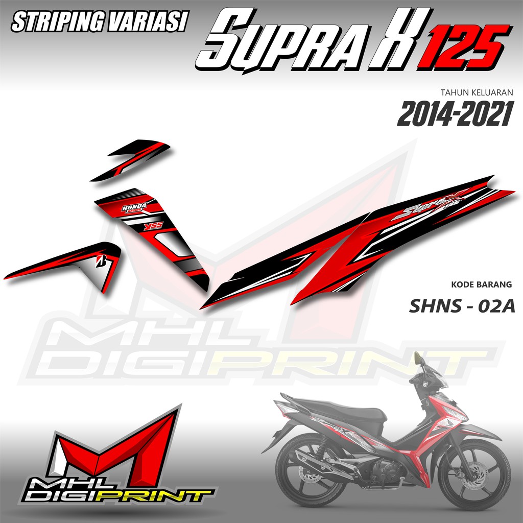 STRIPING VARIASI SUPRA X 125 - STIKER SUPRA X 125 GENERASI TERAKHIR - SHNS 02