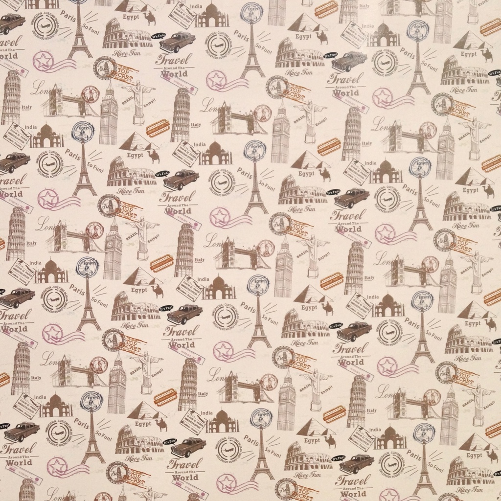 

Glossy Vintage Wrapping Paper | Travel the World (Kertas Kado)