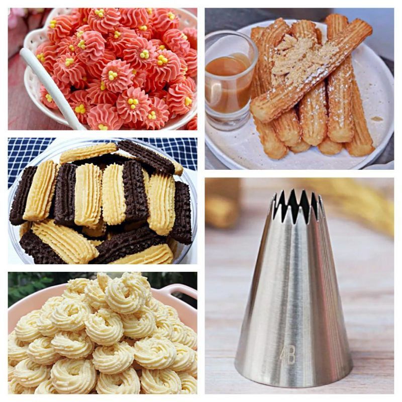 Spuit sagu keju 4B spuit kecil import tanpa sambungan semprit churros cetakan kue kering dahlia kastengel nastar 195 199 5ft cutter embosser fondant alasa daonan edible sprinkle 5ft 9ft 336 356