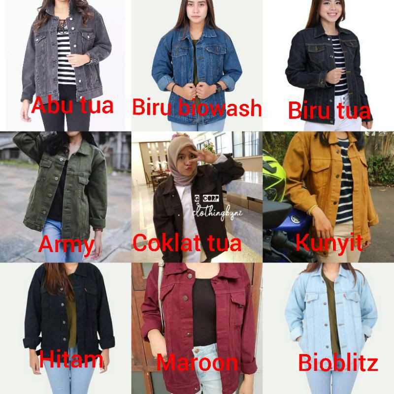 JAKET JEANS CEWEK MURAH JUMBO OVER SIZE M - XXXL LD 122cm MUAT 100KG